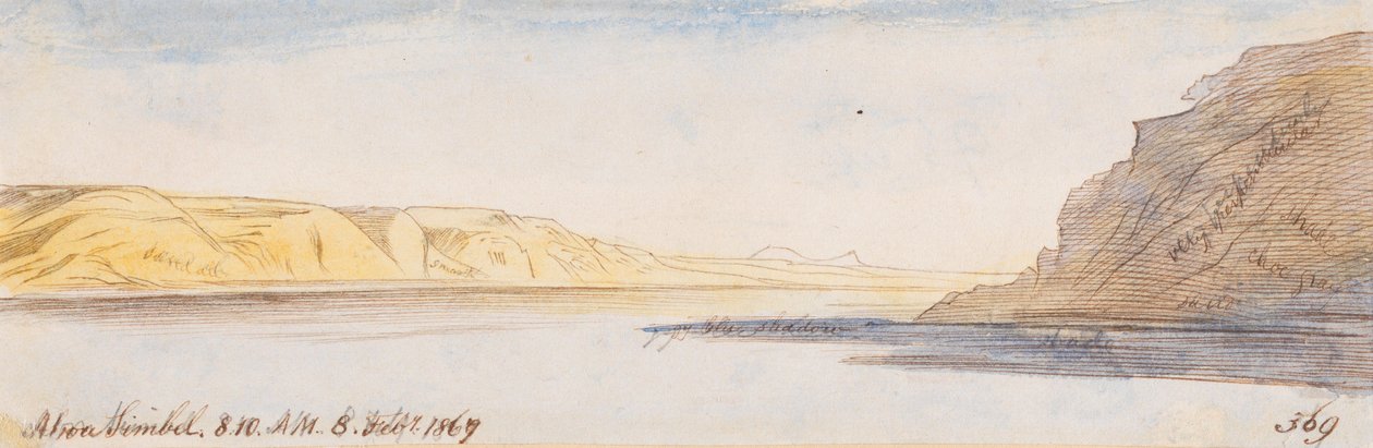 Abou Simbel; 8:10 uur ’s ochtends, 8 februari 1867 (369) door Edward Lear