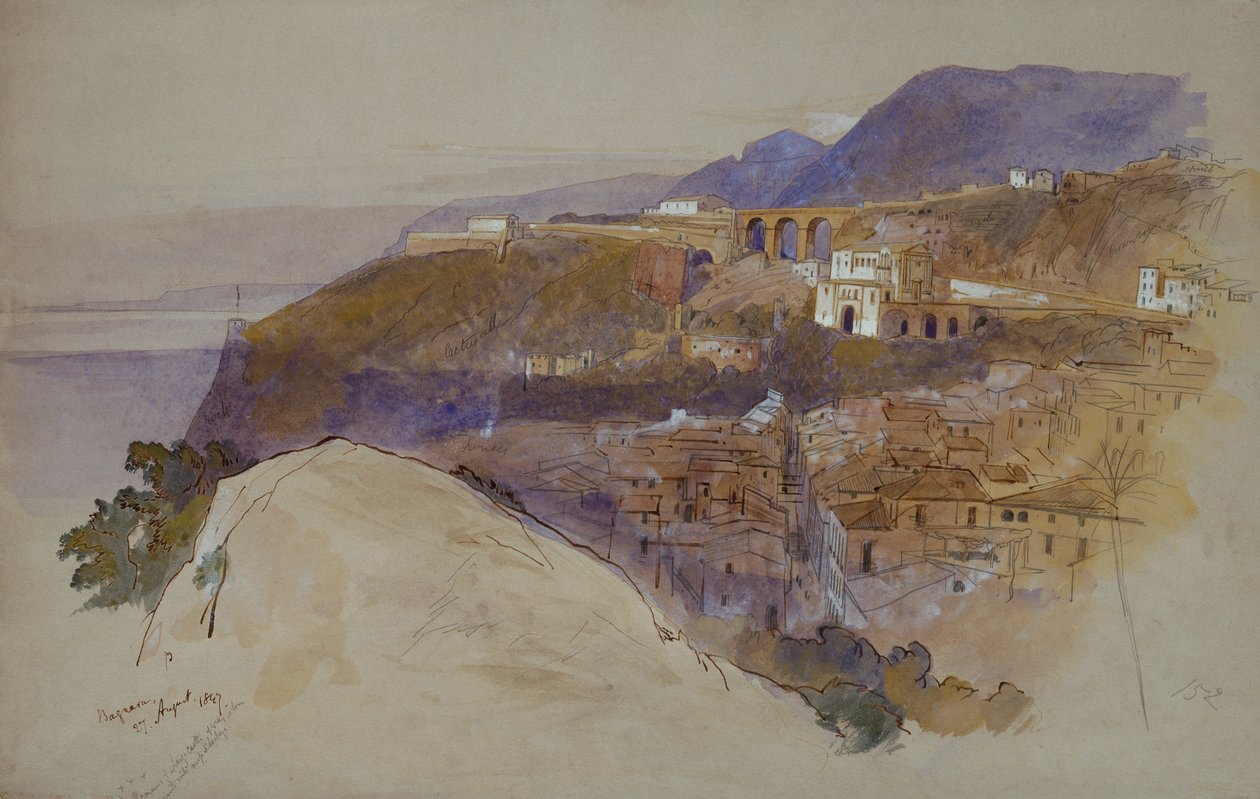 Bagnara boven de Straat van Messina door Edward Lear