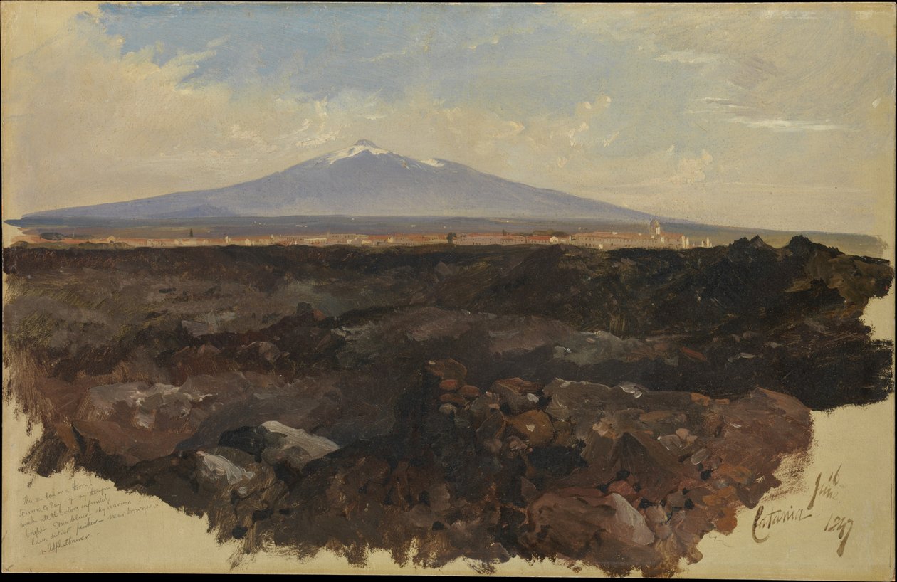 Catania en de Etna door Edward Lear