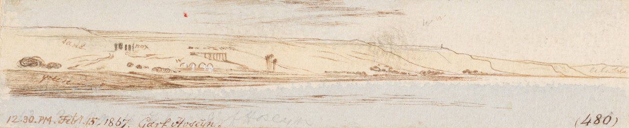 Garf Hoseyn; 12.30 uur, 15 februari 1867 (480) door Edward Lear