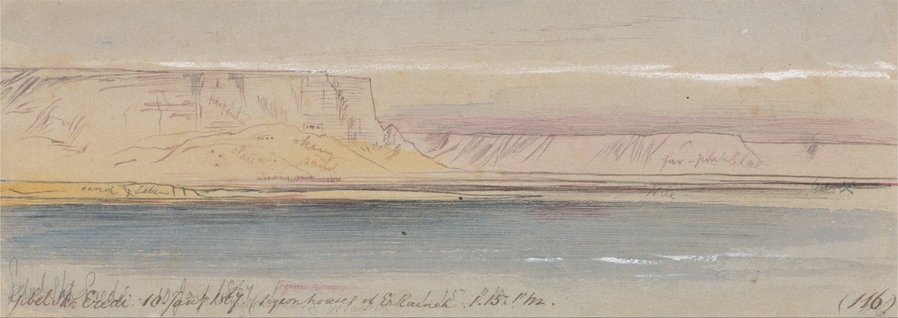 Gebel Sheikh Eredi, (duivenhuis van Er Raineh) door Edward Lear