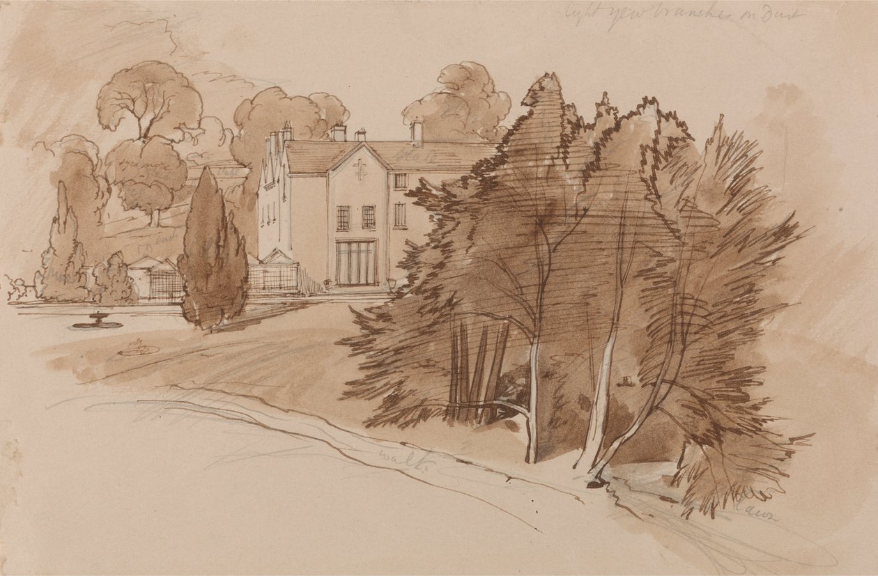 Manor (Knowsley Lane) door Edward Lear