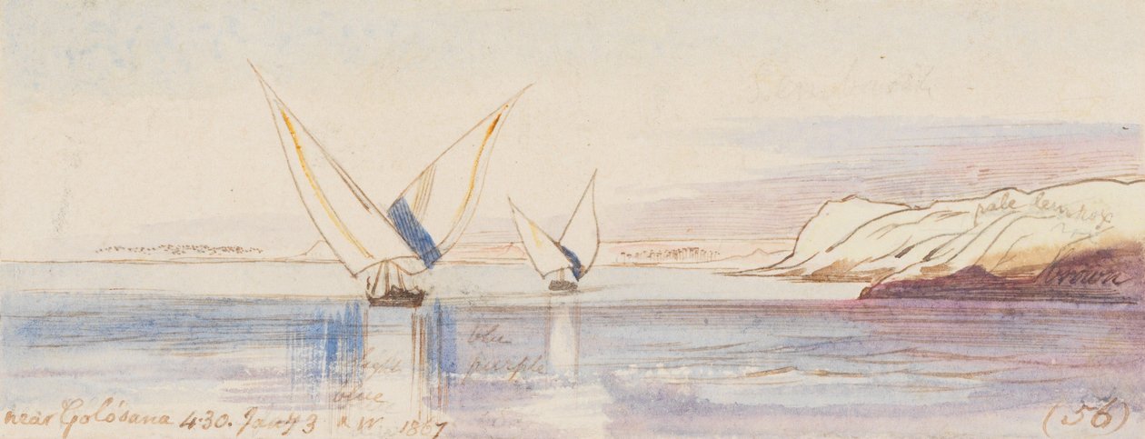In de buurt van Golosana[sic]; 16.30 uur, 3 januari 1867 (56) door Edward Lear