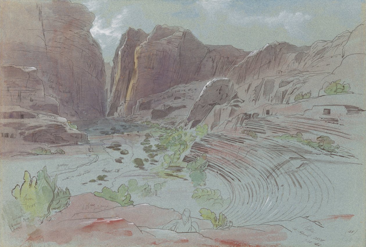 Petra, 14 april 1858 door Edward Lear