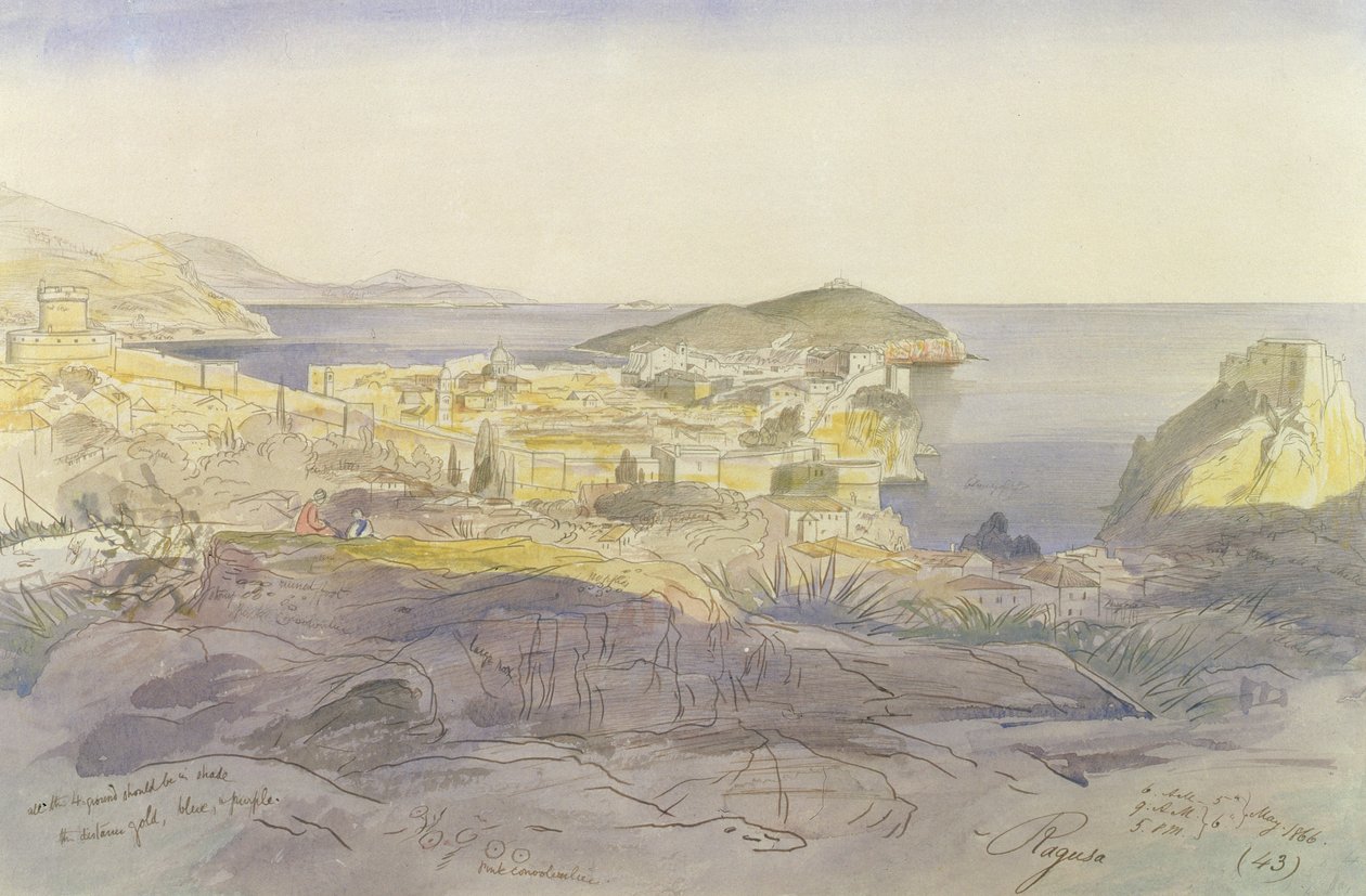 Ragusa (Dubrovnik), 5-6 mei 1866 door Edward Lear