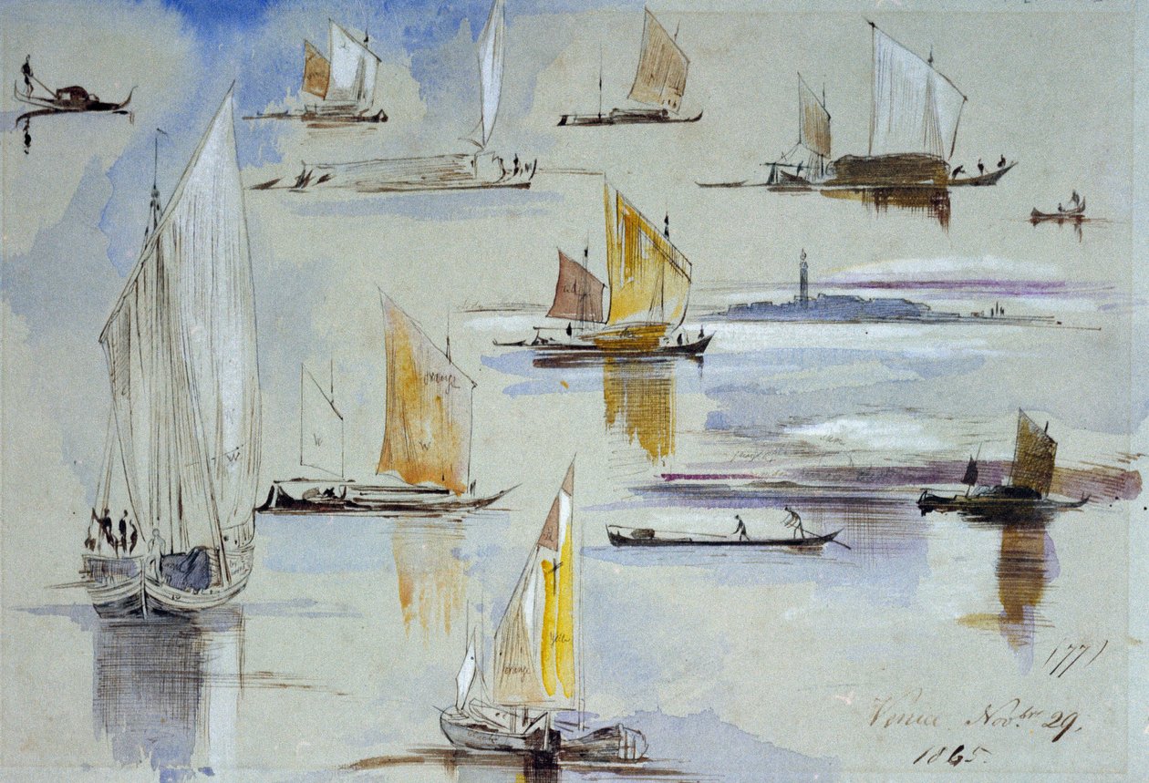 Studies van Venetiaanse boten, met aantekeningen. door Edward Lear