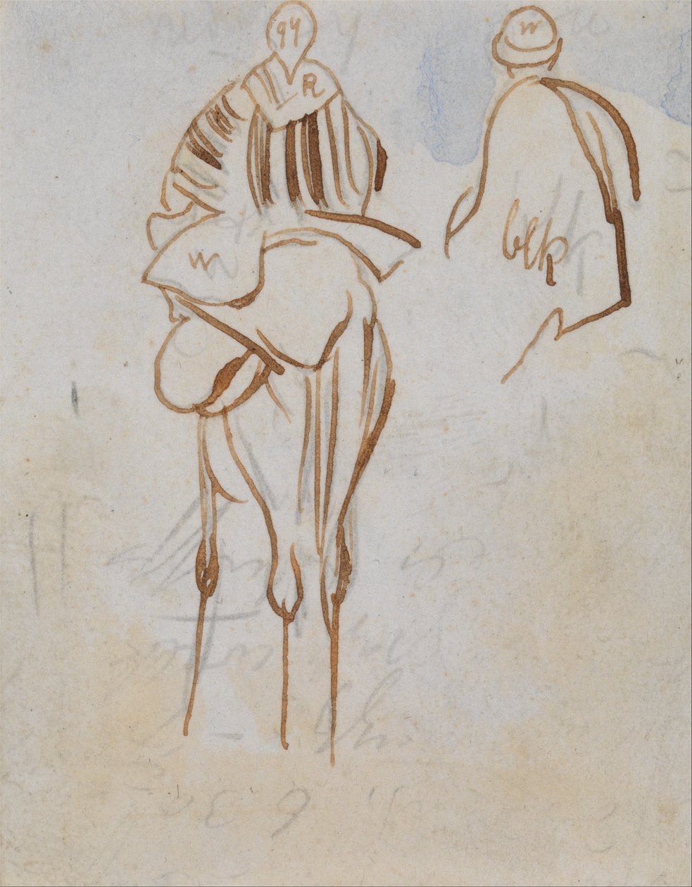 Studie van een Egyptische man op een kameel door Edward Lear