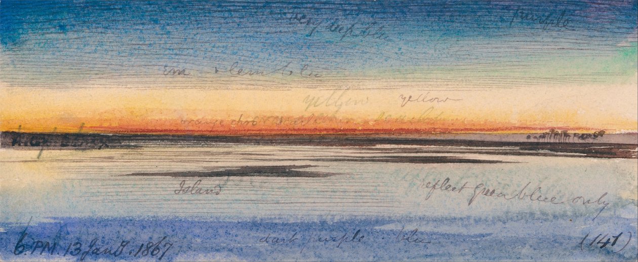 Zonsondergang langs de Nijl door Edward Lear