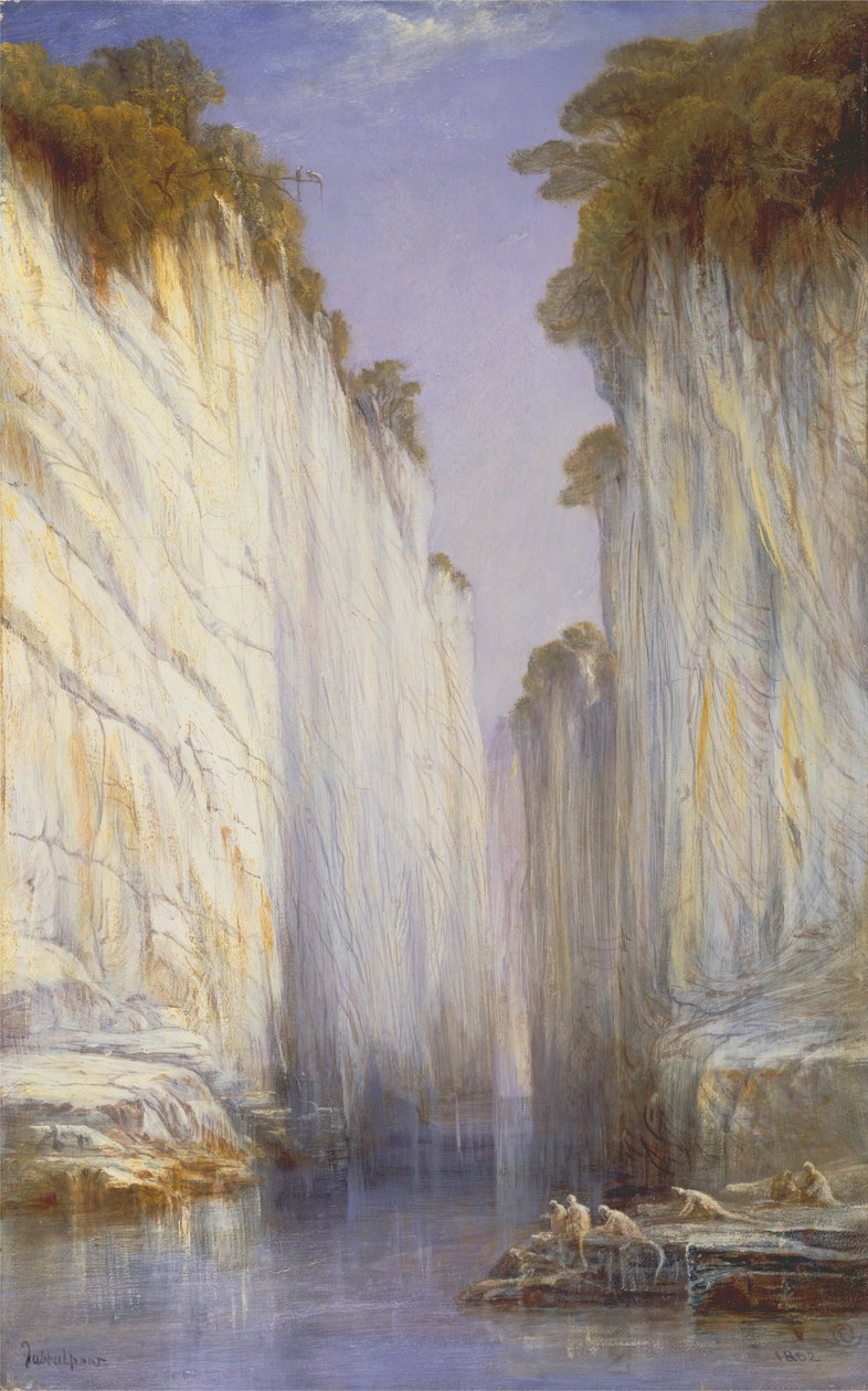 De marmeren rotsen - Nerbudda Jubbolpore, 1882 door Edward Lear