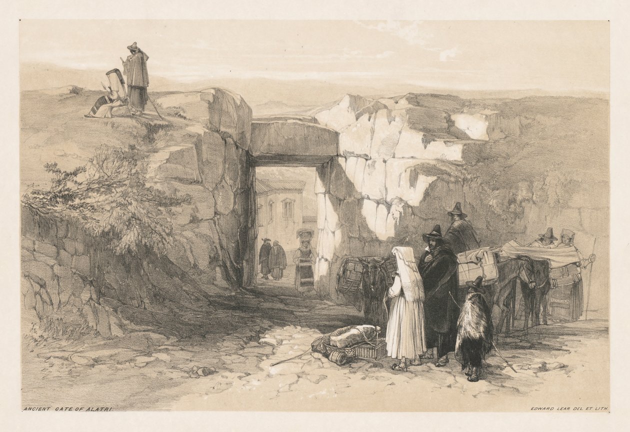 Gezichten van Rome en zijn Omgeving: Oude Poort van Alatri door Edward Lear