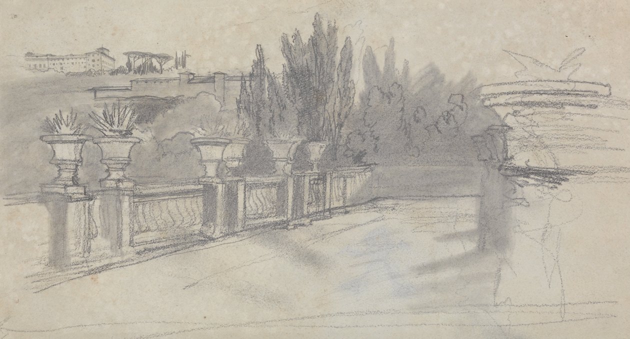 Villa Torlania, voorheen Villa Conti, Erascati door Edward Lear