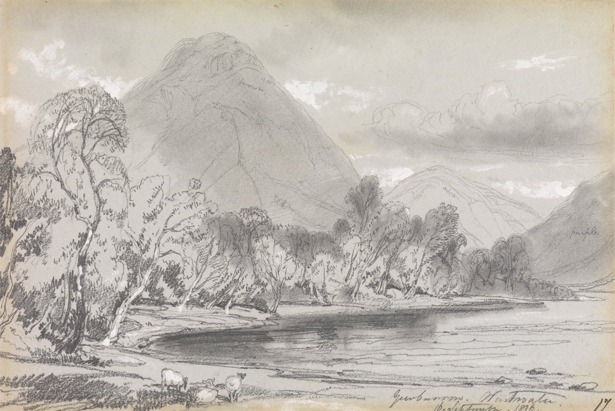 Yewbarrow, Wastwater, 16 september 1836 door Edward Lear