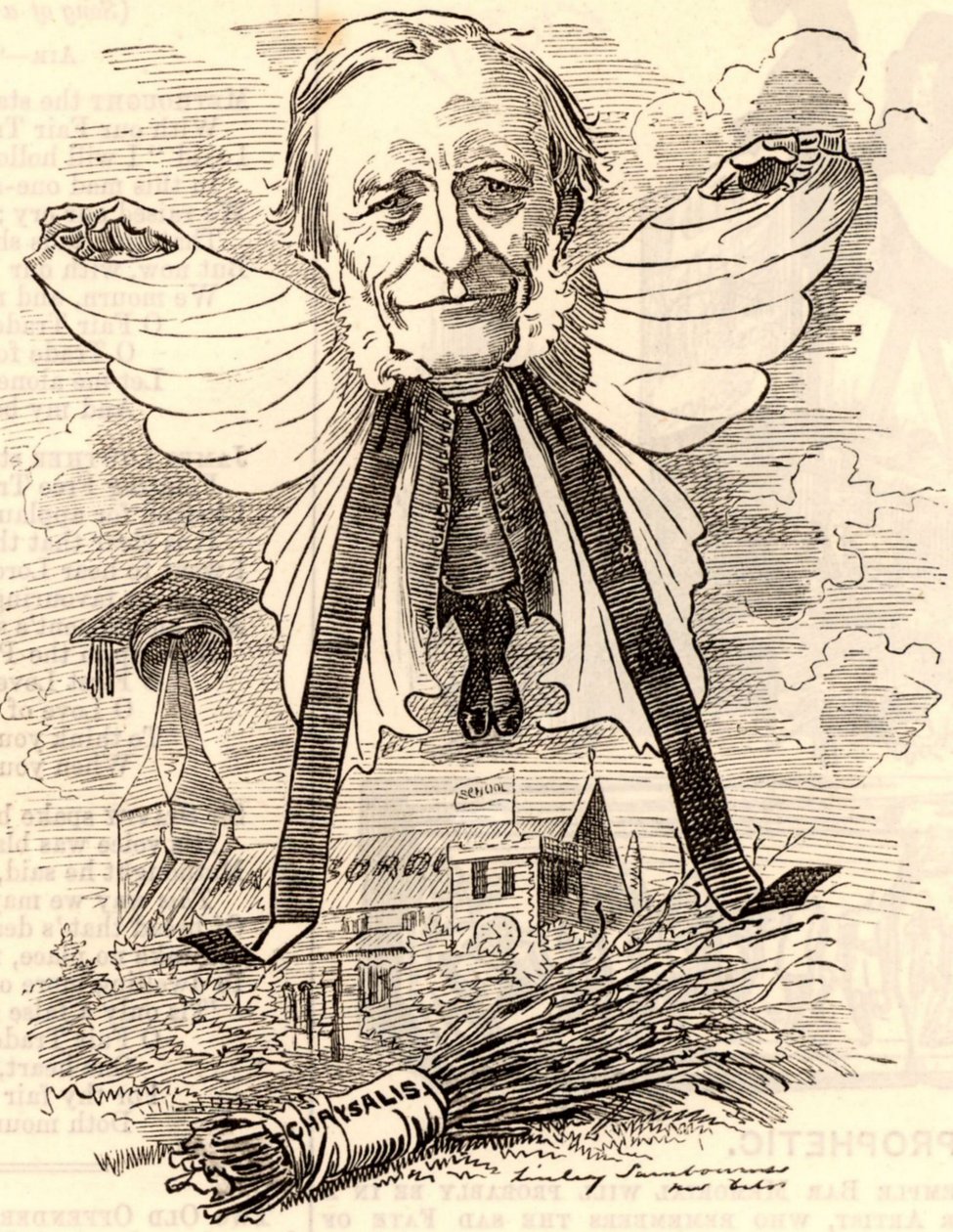 Karikatuur van George Granville Bradley door Edward Linley Sambourne