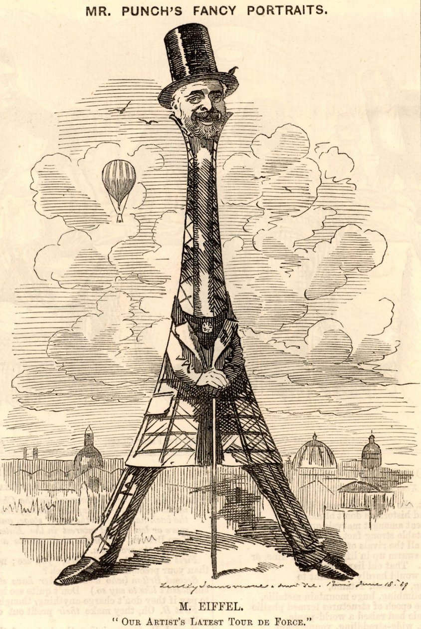 Karikatuur van Gustave Eiffel door Edward Linley Sambourne