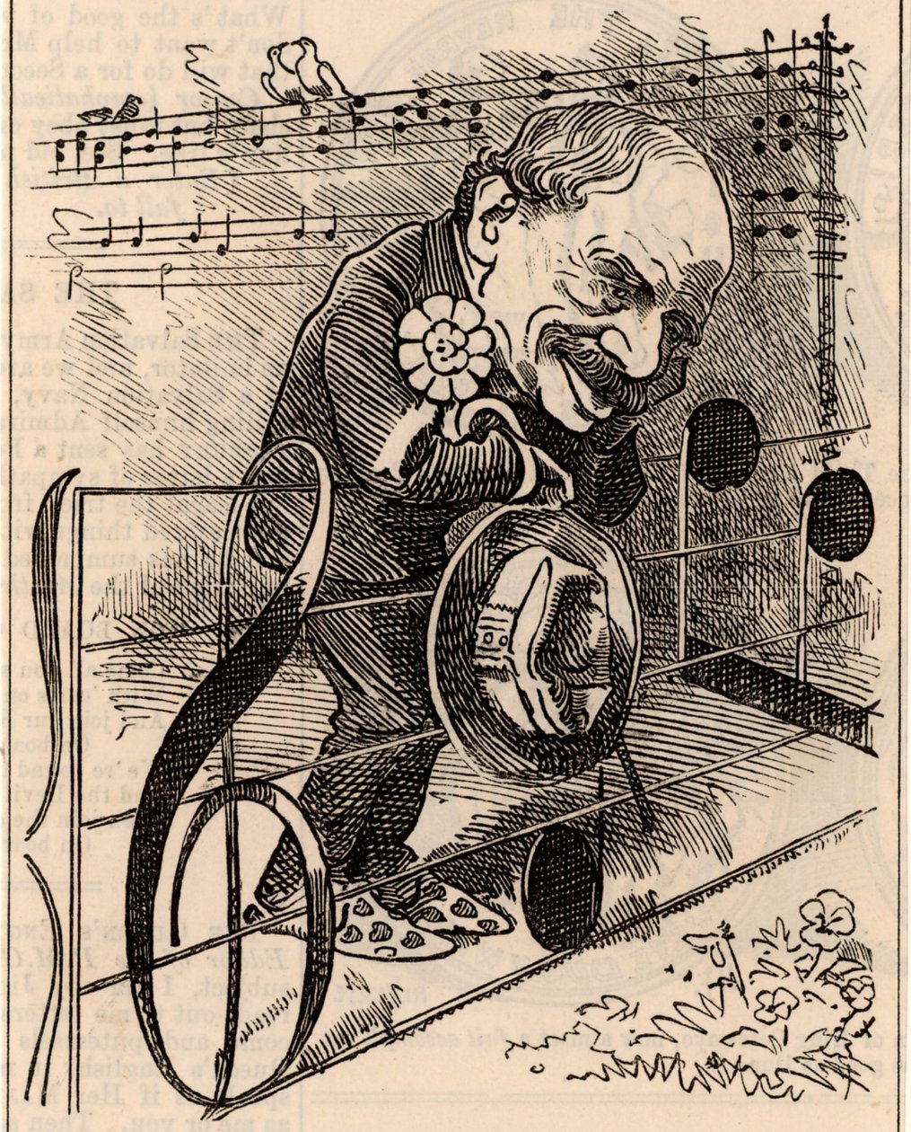 Cartoon van Julius Benedict door Edward Linley Sambourne