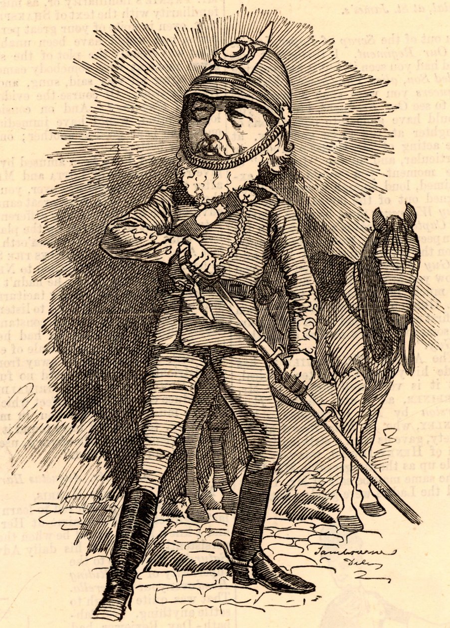 Frederick Lord Leighton in militair uniform door Edward Linley Sambourne