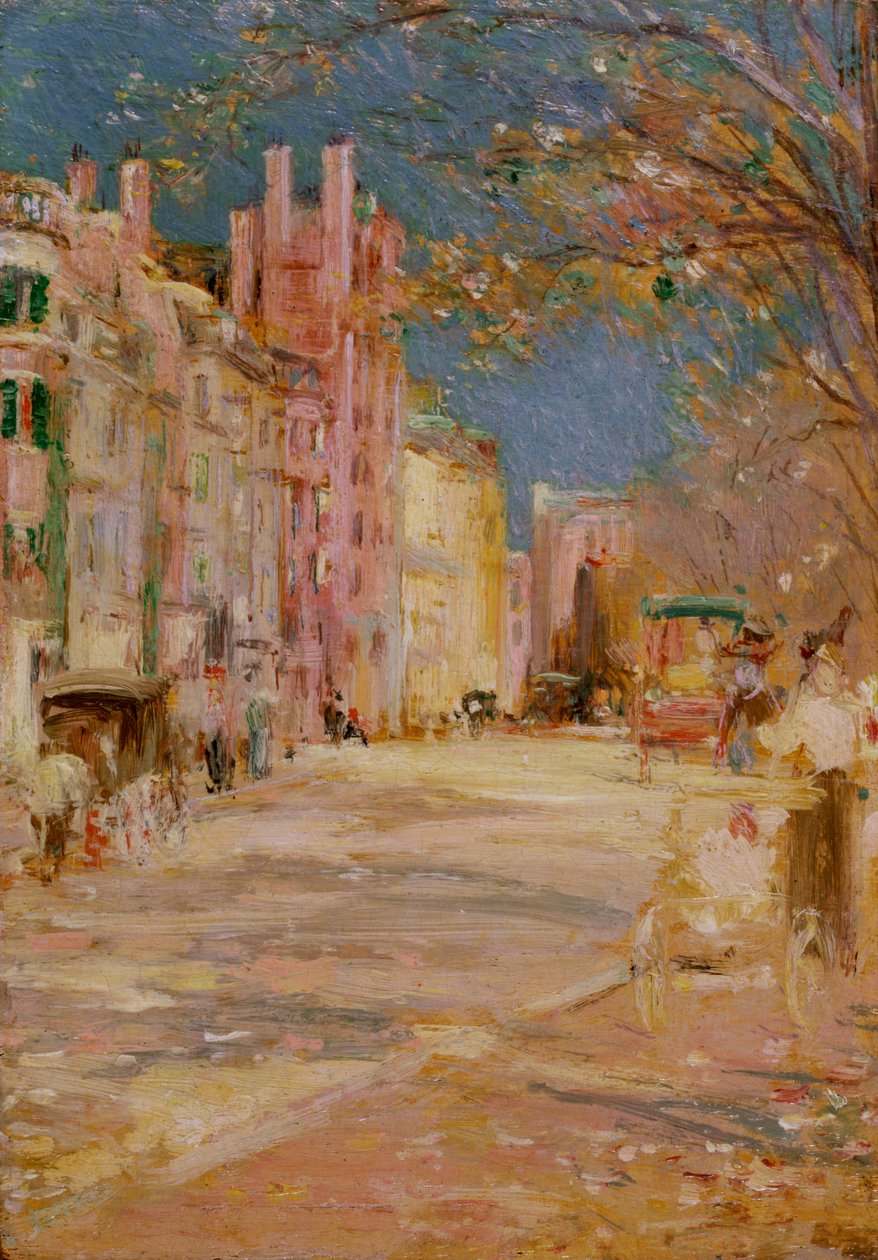 Straatscène in Boston (Boston Common) door Edward Mitchell Bannister