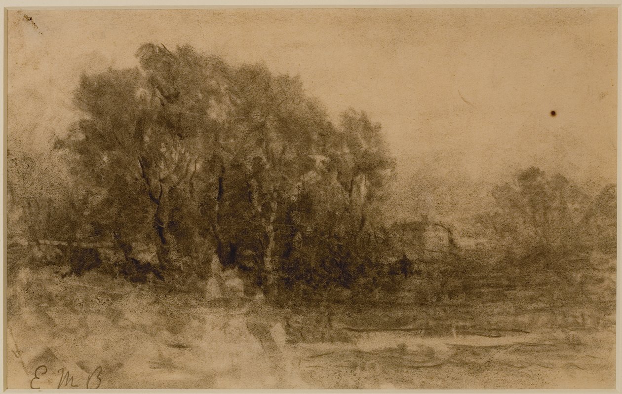 Landschap met bossen, c. 1880s door Edward Mitchell Bannister