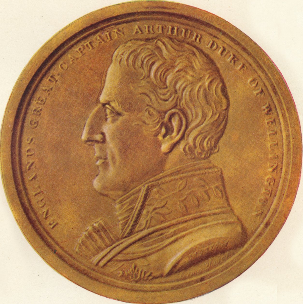 Engelands grote kapitein Arthur hertog van Wellington - Souvenirmedaille, 1815, 1910 door Edward Orme
