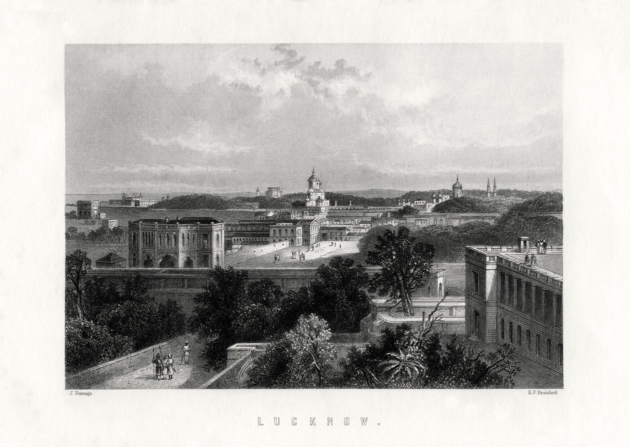 Lucknow, hoofdstad van de staat Uttar Pradesh, India, 19e eeuw door Edward Paxman Brandard