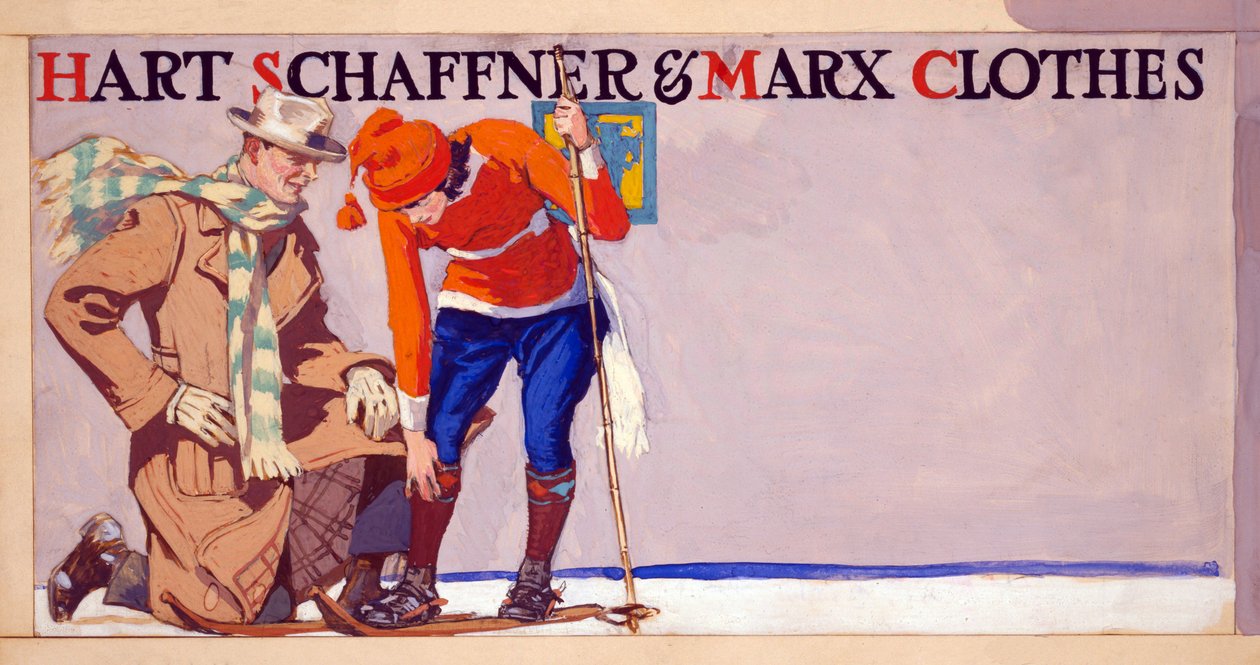 Advertentie voor Hart, Schaffner & Marx Kleding, uitgegeven 1900 door Edward Penfield