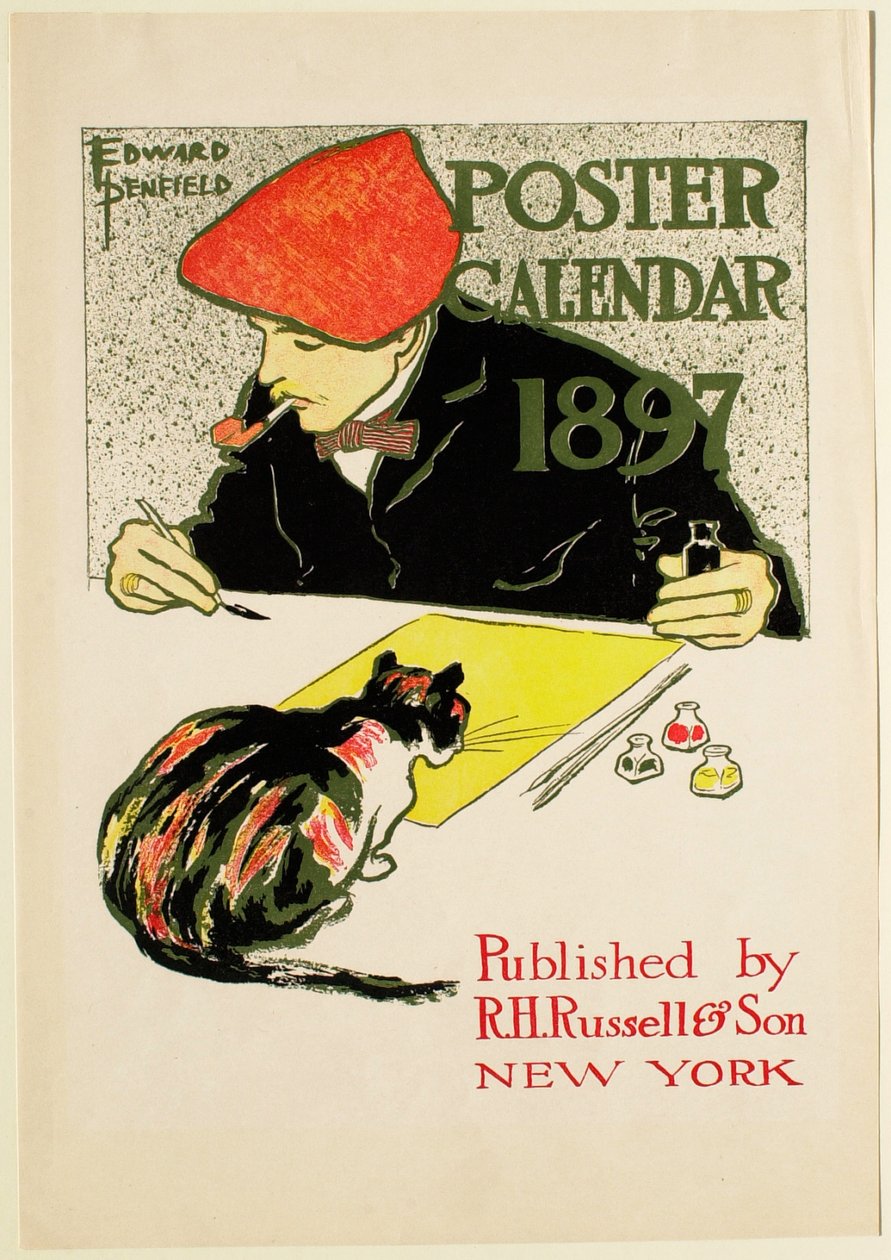 Kalenderaffiche 1897, R. H. Russel & Son, uitgever door Edward Penfield