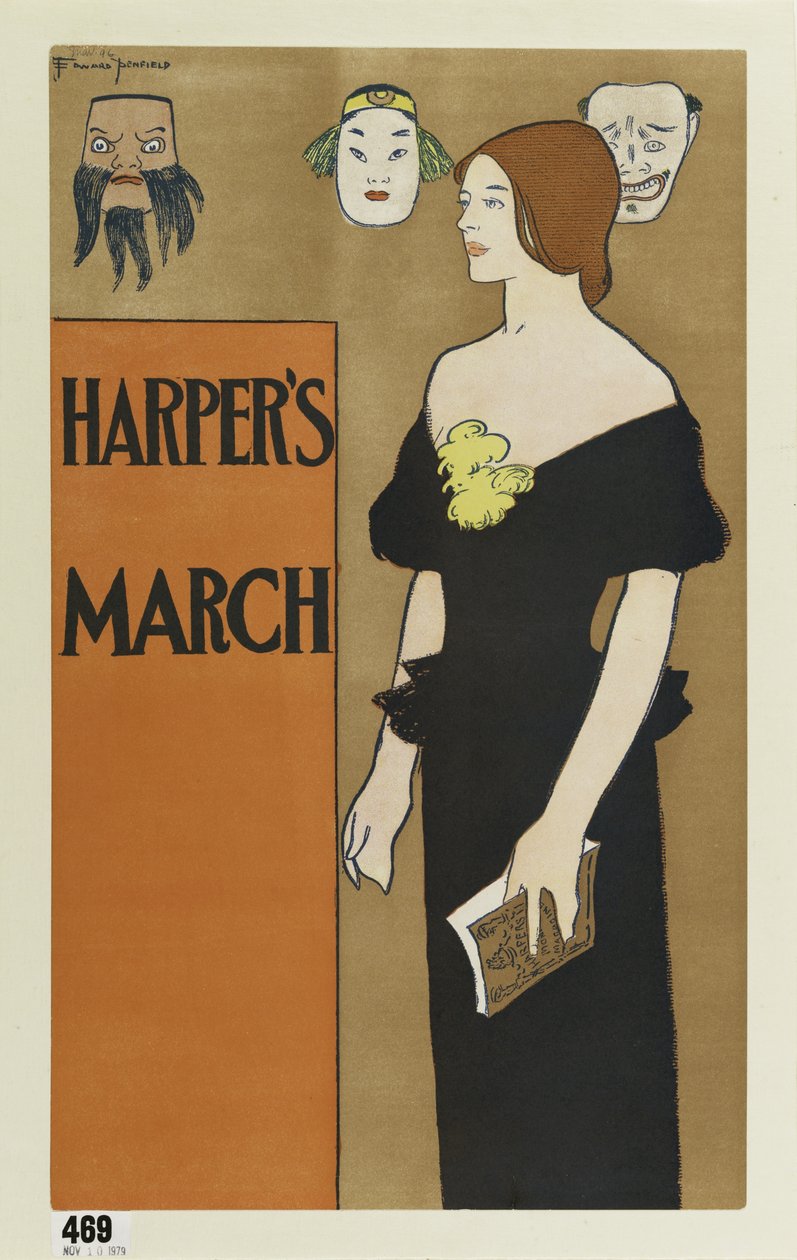 Poster ter promotie van Harpers magazine, maart 1896 door Edward Penfield