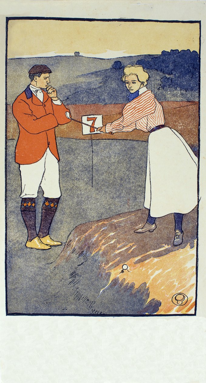 September, detail van 1931 Golfkalender, uitgegeven 1931 door Edward Penfield