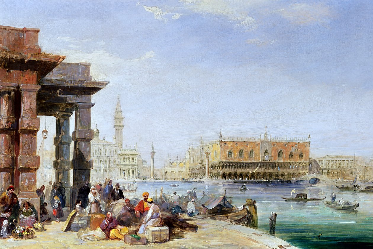Het Dogepaleis vanaf Santa Maria della Salute door Edward Pritchett