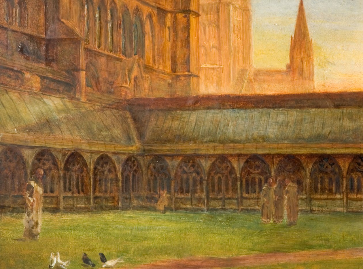 Lincoln Cathedral - De kloosters, 1880 door Edward R Taylor