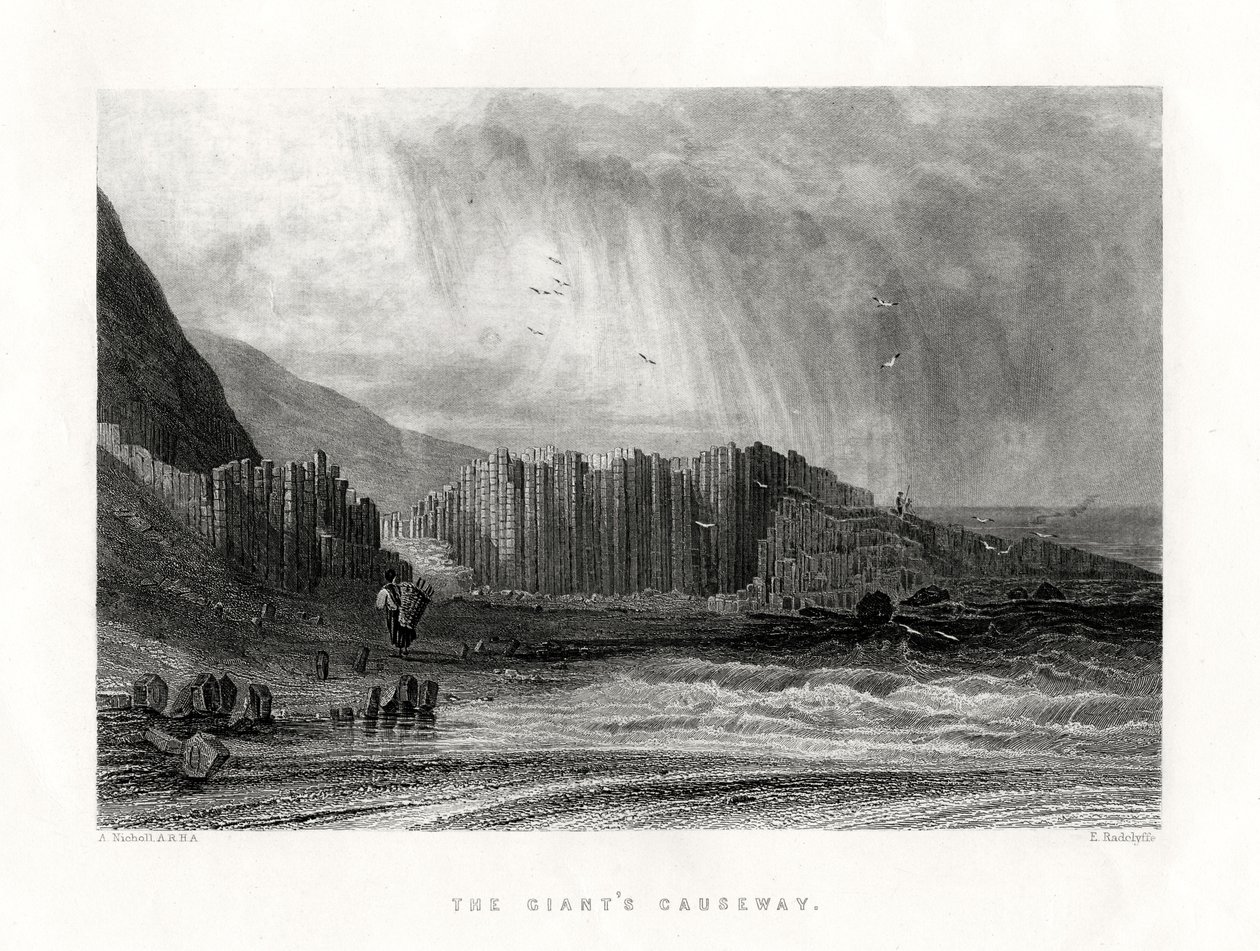 De Giants Causeway, County Antrim, Noord-Ierland, 1884 door Edward Radclyffe