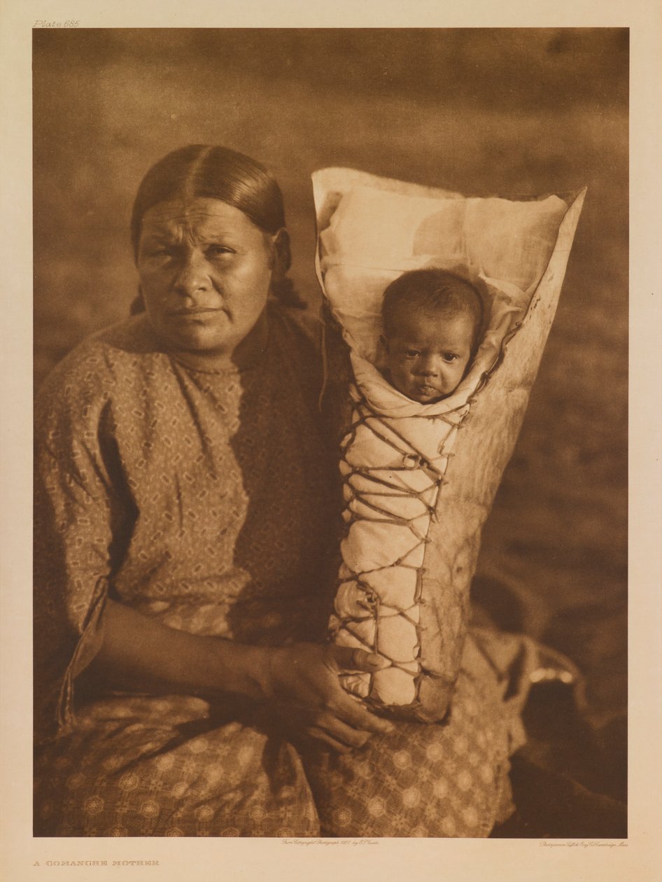 Een Comanche-moeder door Edward S. Curtis