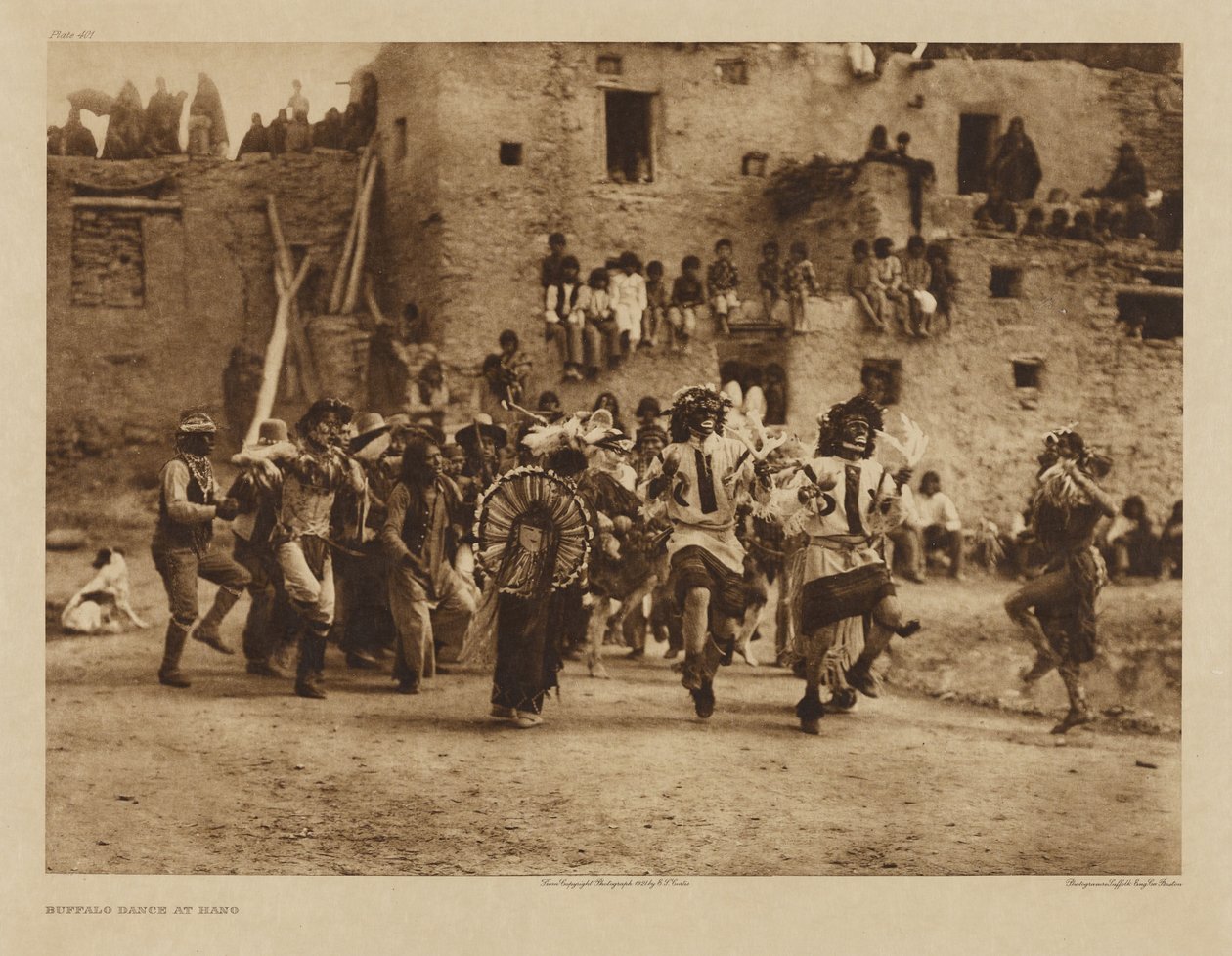 Buffaldans in Hano door Edward S. Curtis