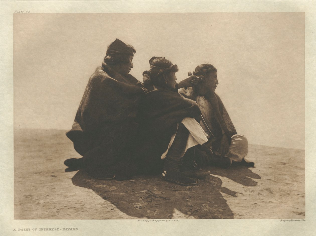 Portfolio I, Plaat 36: Een bezienswaardigheid-Navaho door Edward S. Curtis
