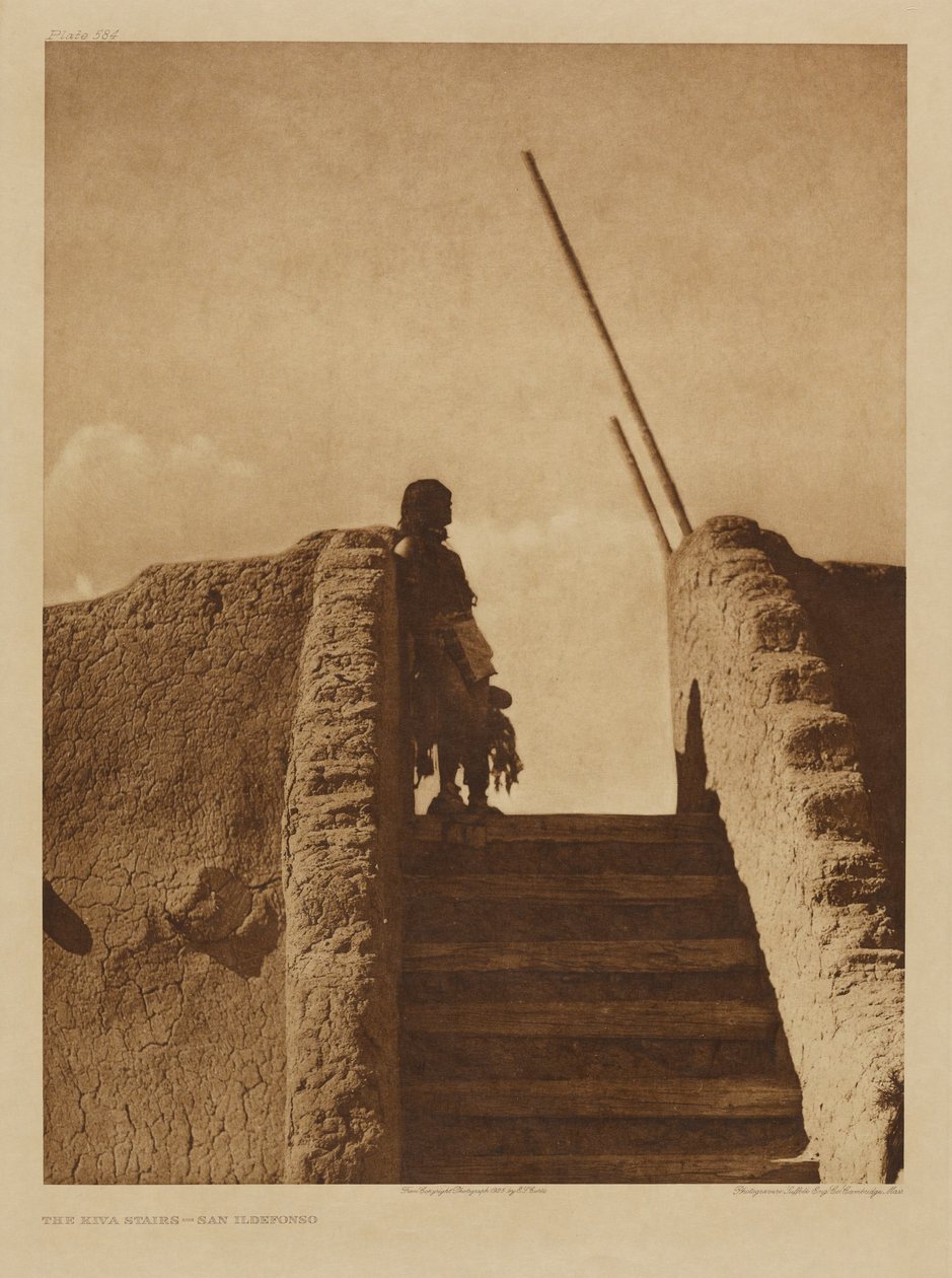 De Kiva-trap - San Ildefonso door Edward S. Curtis