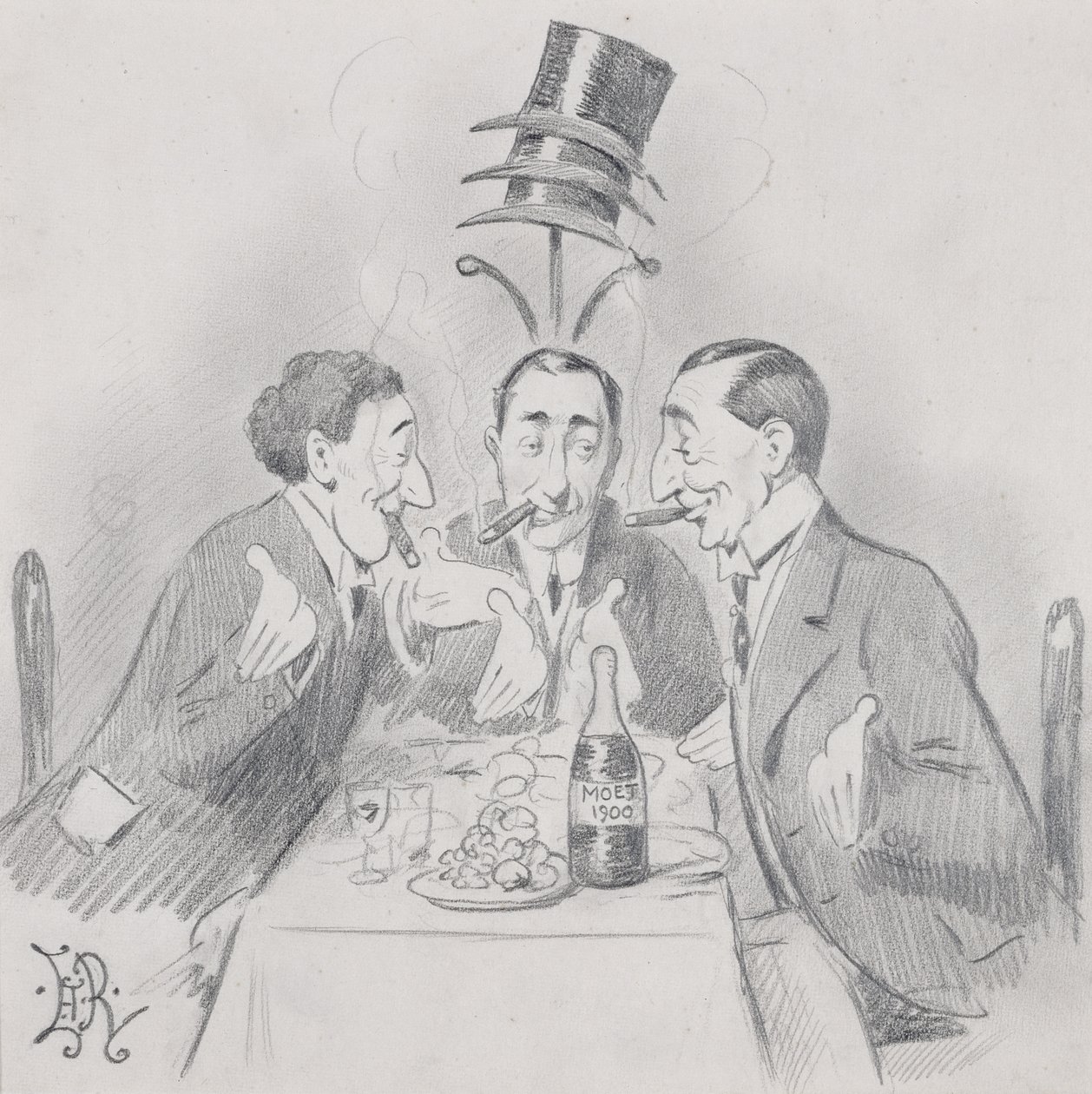 Een Beroemde Lunch a Trois (De Drie Isaacs) door Edward Tennyson Reed