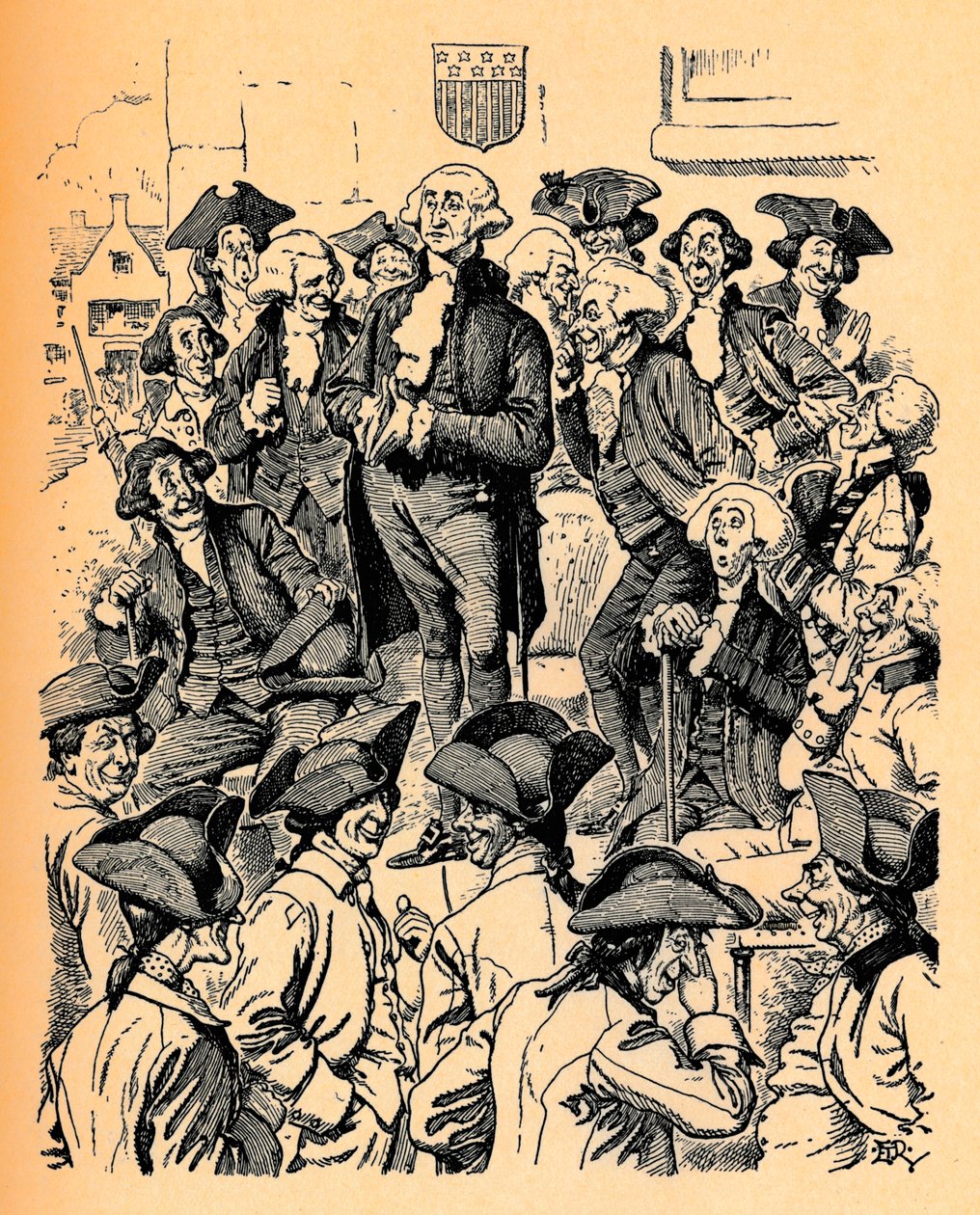 George Washington probeert te liegen, ca. 1900 door Edward Tennyson Reed