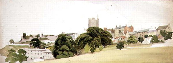 Een uitzicht op Richmond Castle, Yorkshire, c.1860 door Edward W. Robinson