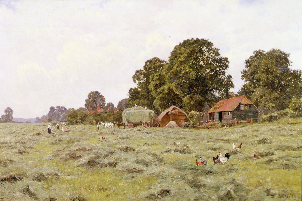Hooien in Fittleworth, Sussex door Edward Wilkins Waite