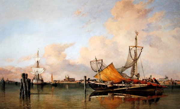 Avond voor slecht weer op de lagune, Venetië door Edward William Cooke