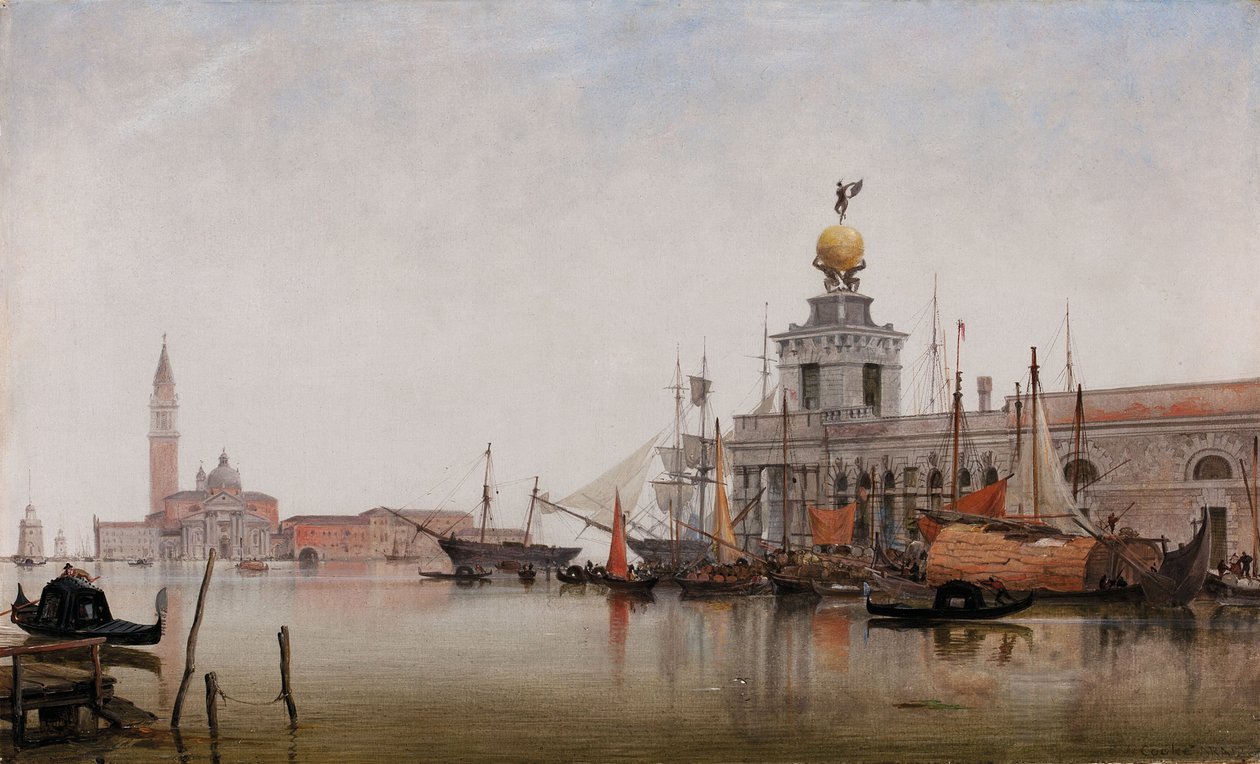 De Dogana di Mare met San Giorgio Maggiore op de achtergrond, 1863 door Edward William Cooke