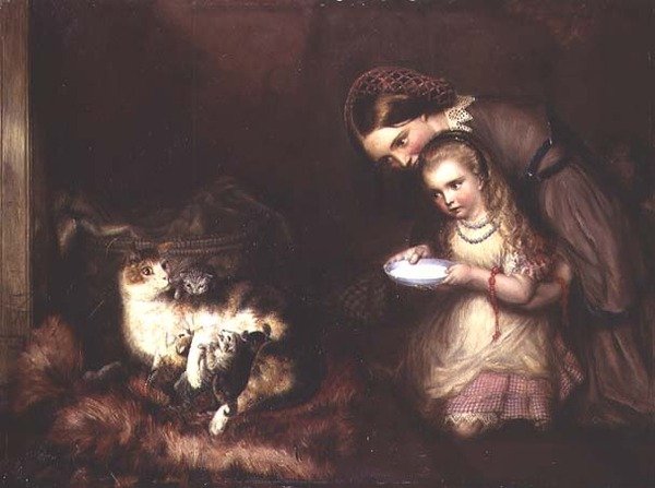 De Katten Voeren door Edward William John Hopley