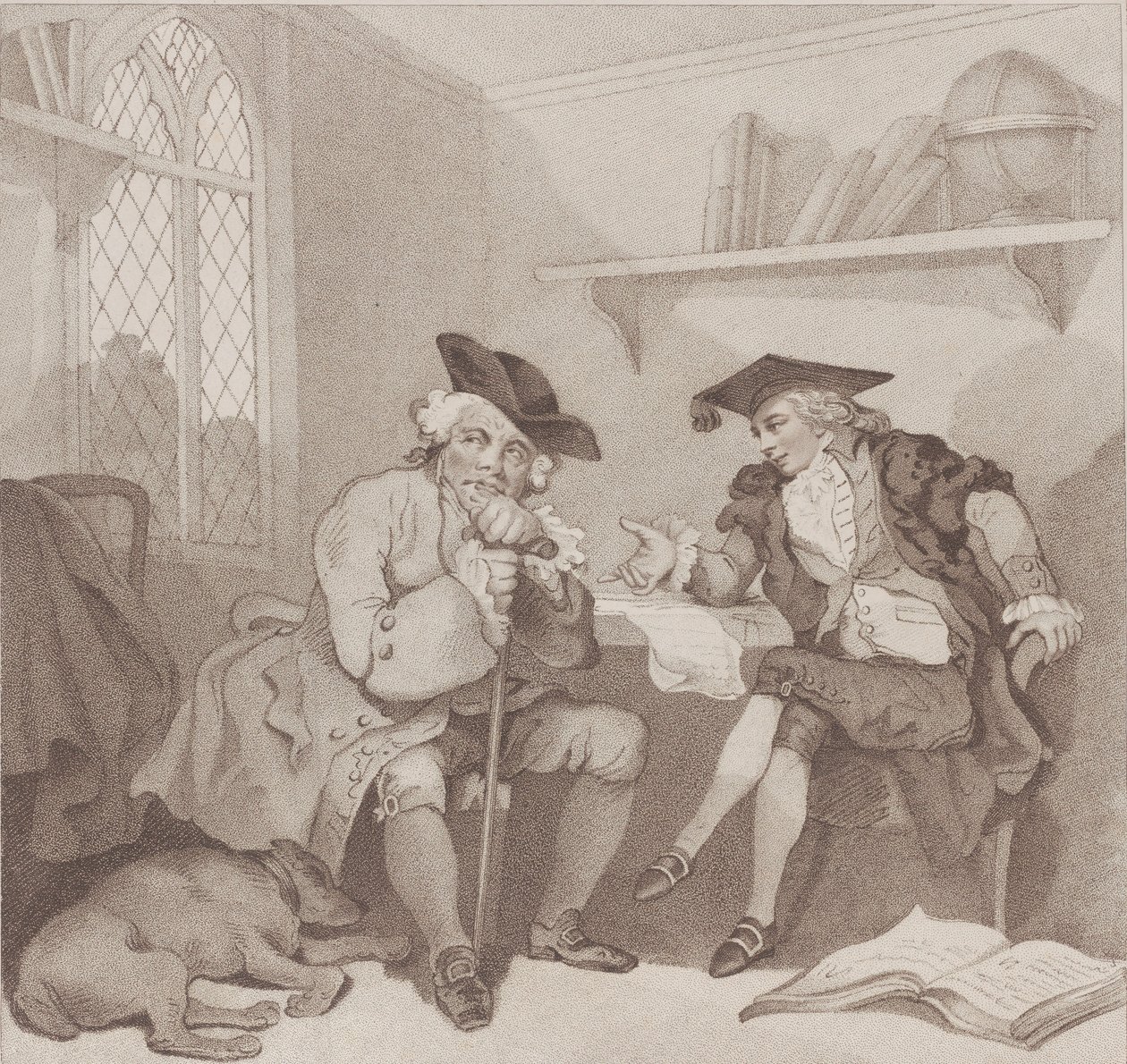 Een collegescène, of een vruchteloze poging op de beurs van..., [1 augustus 1787], heruitgegeven 1 juli 1802 door Edward Williams