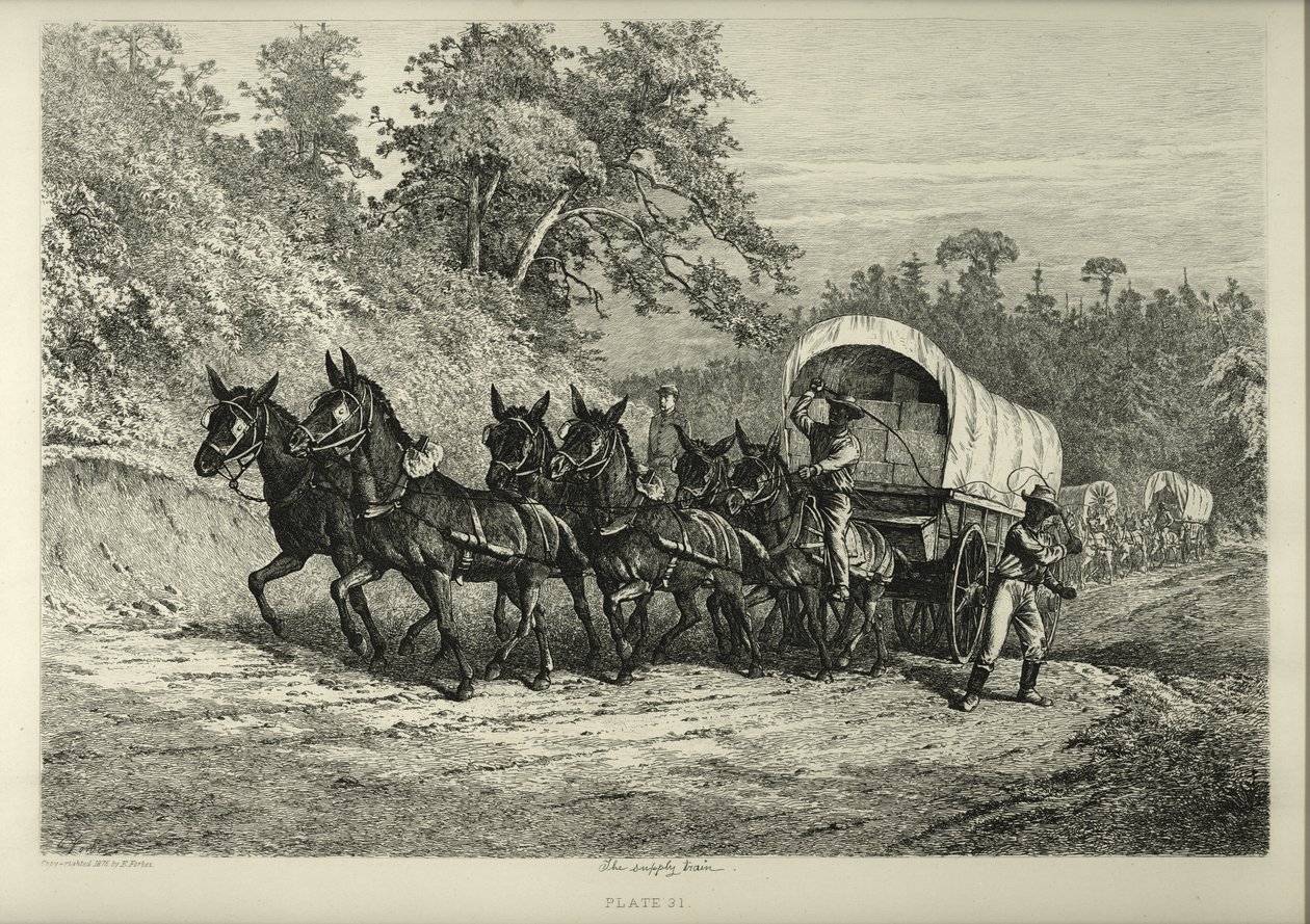 De bevoorradingstrein door Edwin Austin Forbes