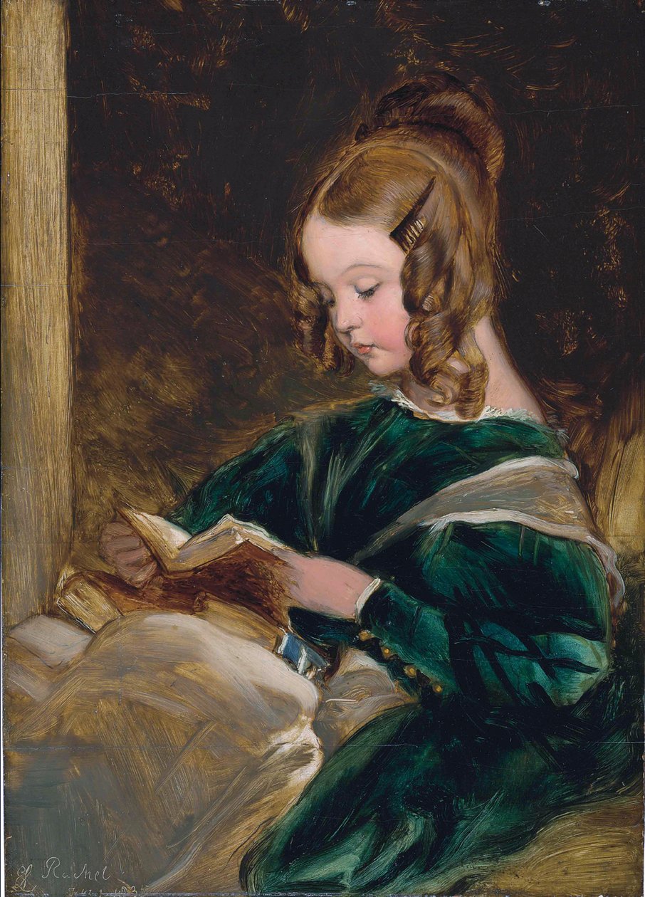 Studie van Rachel Russell (1826-1898), dochter van Georgina, de tweede vrouw van John, zesde hertog van Bedford door Edwin Landseer