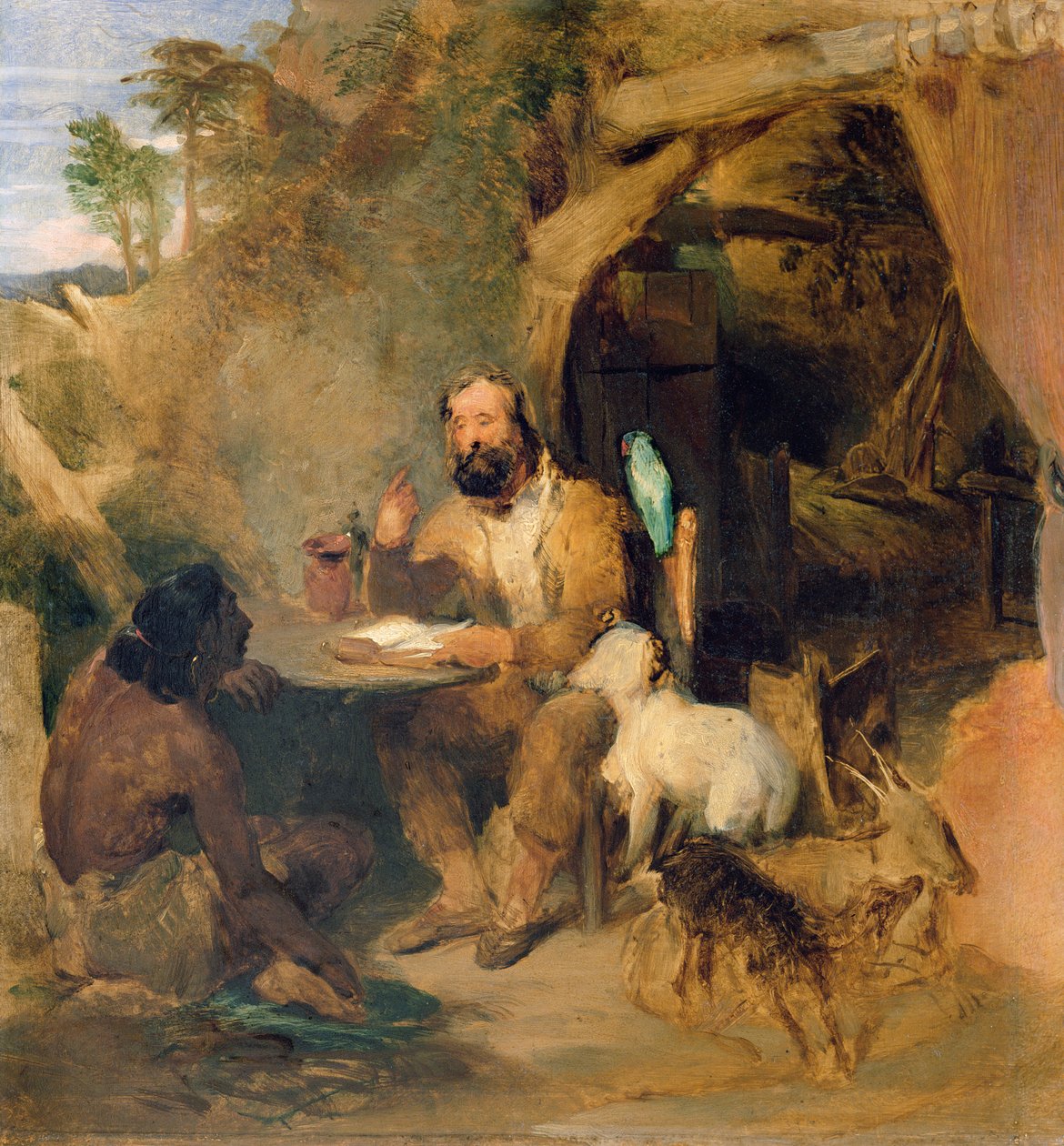 Robinson Crusoe, 1827 door Edwin Landseer
