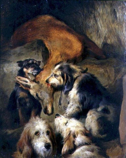 Dood van een hert door Edwin (attr. to) Landseer