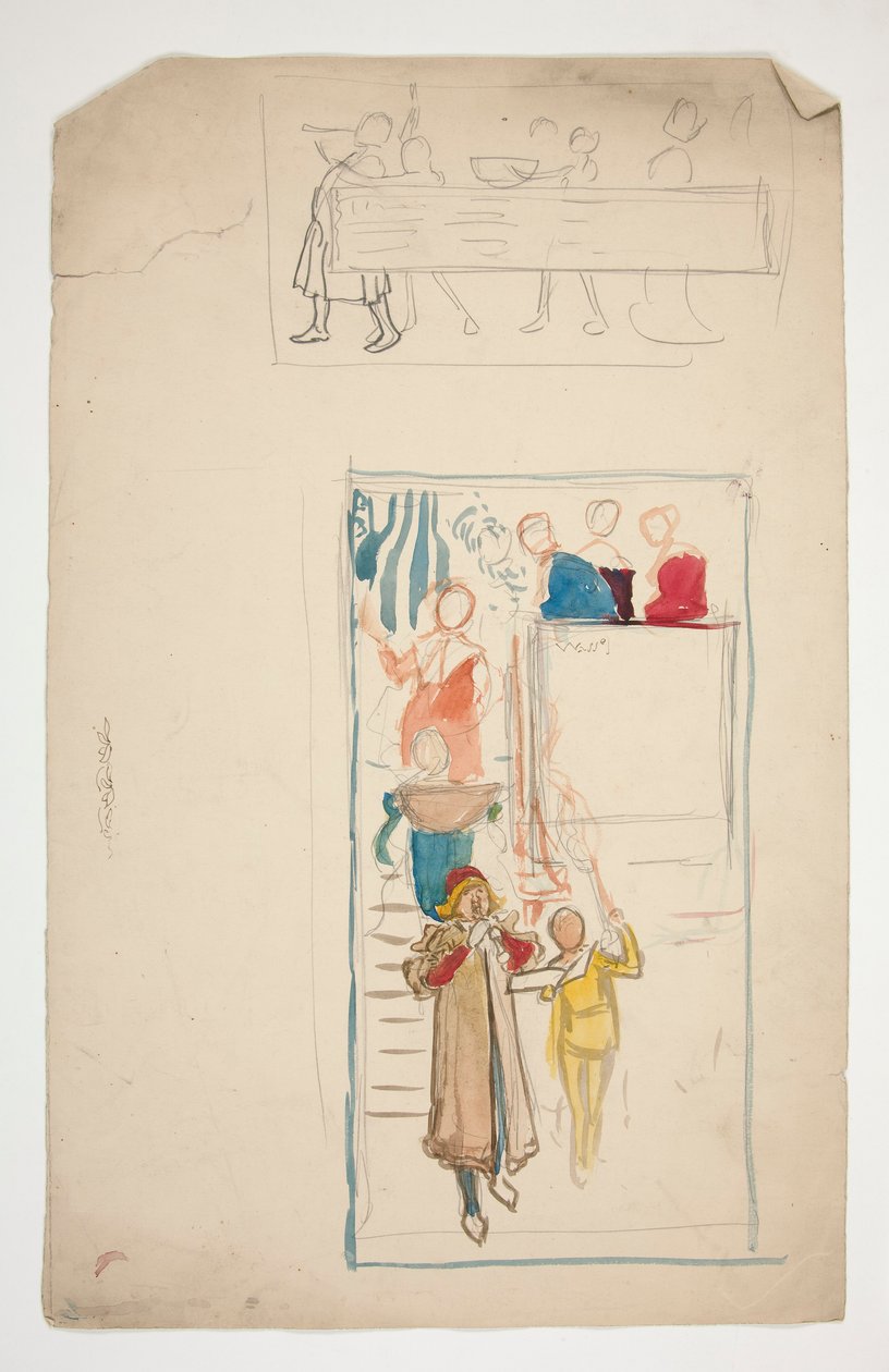 Een processie - onbekende illustratie voor een toneelstuk(?) door Edwin Austin Abbey