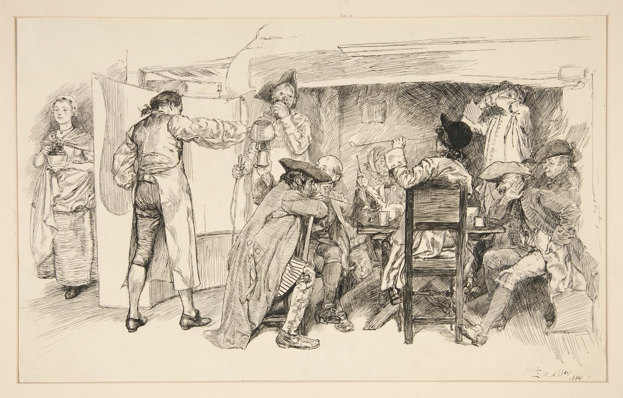 Een Ale House Room door Edwin Austin Abbey