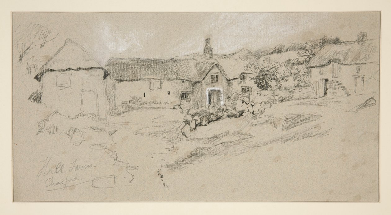 Architectonische studie: Hall Farm door Edwin Austin Abbey